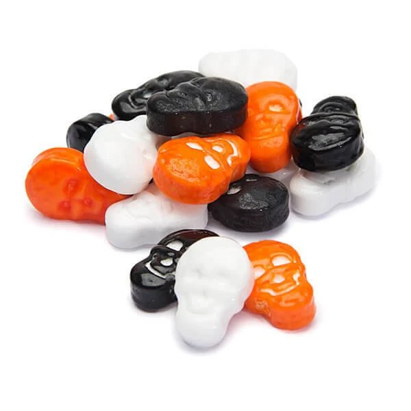 Orange, Black & White Candy Skulls: 5LB Bag 1 Orange, Black & White Candy Skulls: 5LB Bag