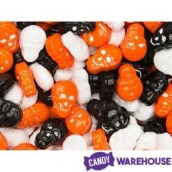 Orange, Black & White Candy Skulls: 5LB Bag 5 Orange, Black & White Candy Skulls: 5LB Bag -Candy Shop orange black and white candy skulls 5lb bag candy warehouse 3