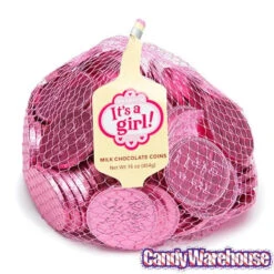 Pink Foiled Baby Girl Milk Chocolate Coins: 1LB Bag -Candy Shop pink foiled baby girl milk chocolate coins 1lb bag candy warehouse 3 cd30f28c 6e88 434e bc13 30ea3ee8a5be