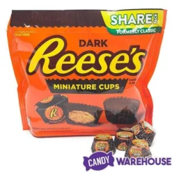 Reese's Dark Chocolate Peanut Butter Cups Miniatures: 10.2-Ounce Bag -Candy Shop reese s dark chocolate peanut butter cups miniatures 10 2 ounce bag candy warehouse 5