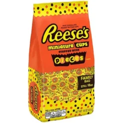 Reese's Peanut Butter Cups Miniatures Stuffed With Reese's Pieces: 18-Ounce Bag -Candy Shop reese s peanut butter cups miniatures stuffed with reese s pieces 18 ounce bag candy warehouse 3