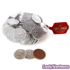 Silver Foiled Milk Chocolate Coins: 1LB Bag -Candy Shop silver foiled milk chocolate coins 1lb bag candy warehouse 3