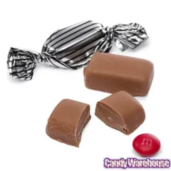 Silver With Black Stripes Wrapped Mocha Chocolate Meltaways: 1LB Bag -Candy Shop silver with black stripes wrapped mocha chocolate meltaways 1lb bag candy warehouse 3