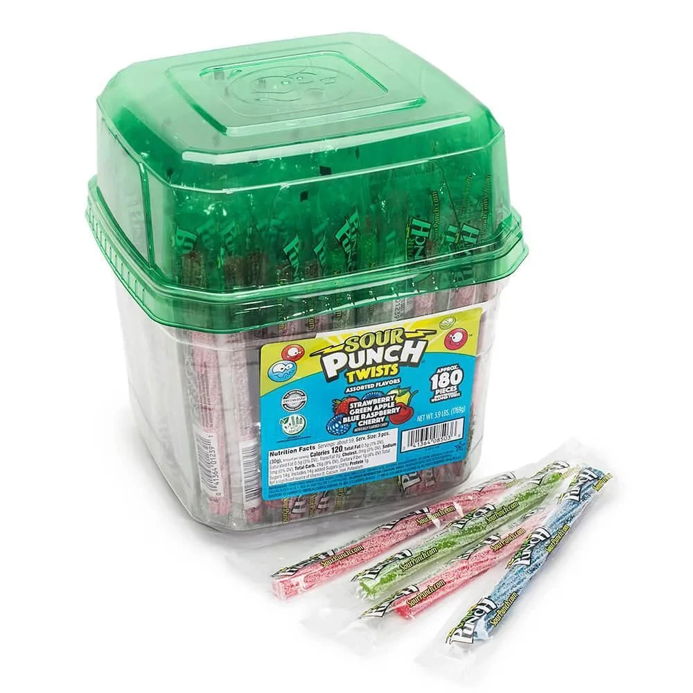 Sour Punch Twists - Wrapped: 180-Piece Tub 1 Sour Punch Twists - Wrapped: 180-Piece Tub