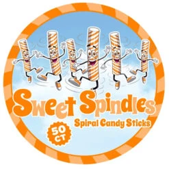 Sweet Spindles Mini Hard Candy Sticks - Orange: 50-Piece Jar -Candy Shop sweet spindles mini hard candy sticks orange 50 piece jar candy warehouse 4