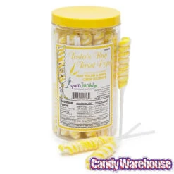 Tesla's Tiny Twist Pops - Lemon: 48-Piece Jar -Candy Shop tesla s tiny twist pops lemon 48 piece jar candy warehouse 3
