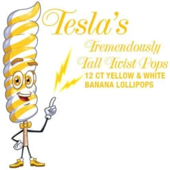 Tesla's Tremendously Tall 3-Ounce Twist Pops - Banana: 12-Piece Box -Candy Shop tesla s tremendously tall 3 ounce twist pops banana 12 piece box candy warehouse 4