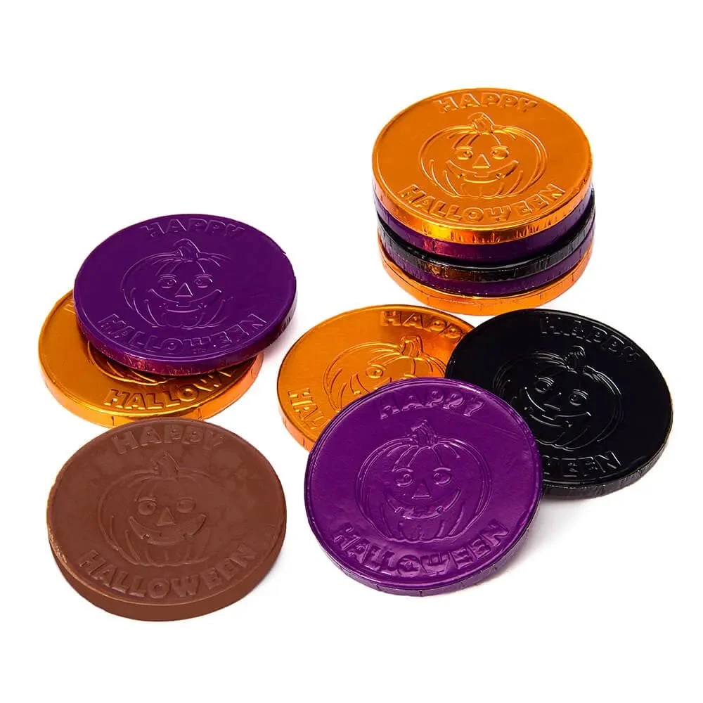 Thompson Foiled Milk Chocolate Halloween Coins: 5LB Bag 1 Thompson Foiled Milk Chocolate Halloween Coins: 5LB Bag