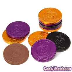 Thompson Foiled Milk Chocolate Halloween Coins: 5LB Bag 5 Thompson Foiled Milk Chocolate Halloween Coins: 5LB Bag -Candy Shop thompson foiled milk chocolate halloween coins 5lb bag candy warehouse 3