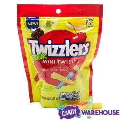 Twizzlers Sour Mini Twists Licorice Candy: 8-Ounce Bag -Candy Shop twizzlers sour mini twists licorice candy 8 ounce bag candy warehouse 4