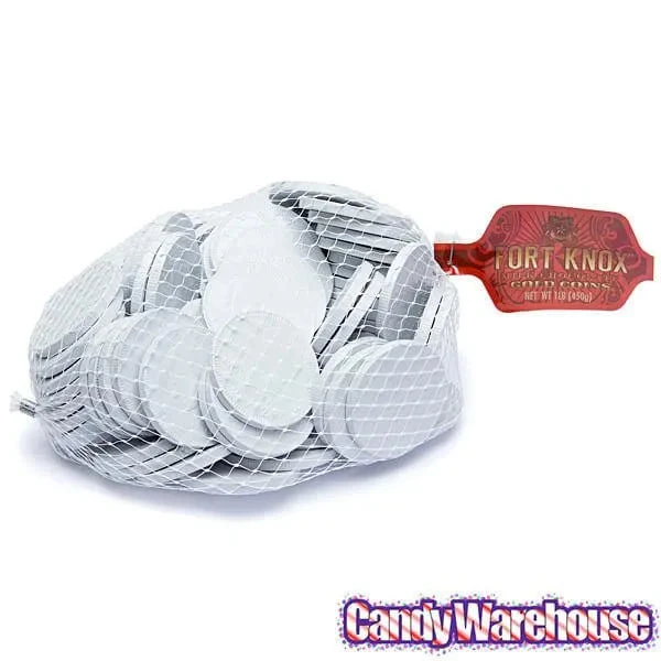 White Foiled Milk Chocolate Coins: 1LB Bag 3 White Foiled Milk Chocolate Coins: 1LB Bag - Image 3