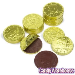 Yellow Foiled Milk Chocolate Coins: 1LB Bag -Candy Shop yellow foiled milk chocolate coins 1lb bag candy warehouse 4