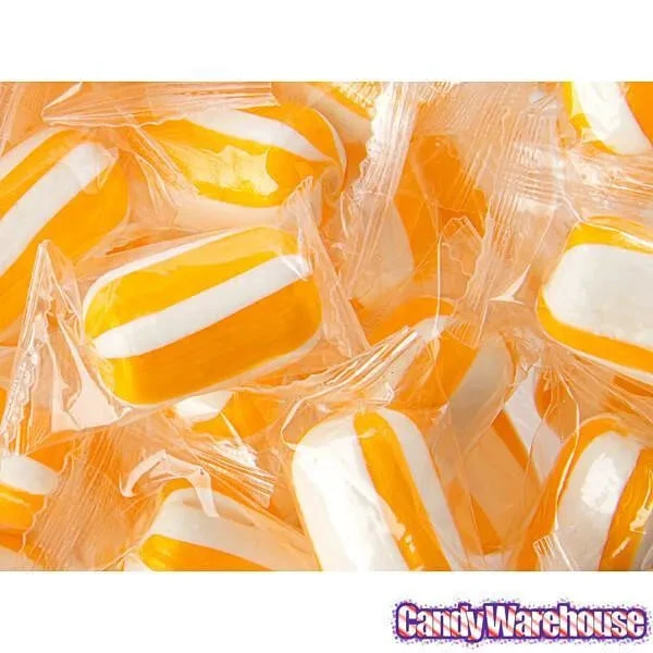 YumJunkie Sassy Cylinders Orange Striped Hard Candy: 5LB Bag 2 YumJunkie Sassy Cylinders Orange Striped Hard Candy: 5LB Bag - Image 2