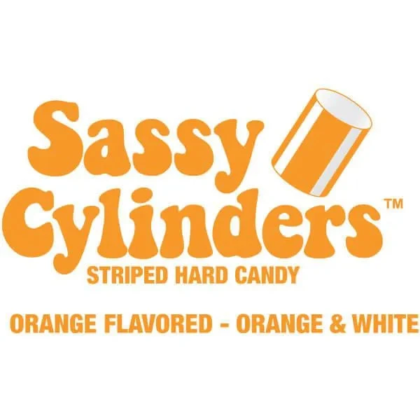 YumJunkie Sassy Cylinders Orange Striped Hard Candy: 5LB Bag 3 YumJunkie Sassy Cylinders Orange Striped Hard Candy: 5LB Bag - Image 3