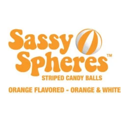YumJunkie Sassy Spheres Orange Striped Candy Balls: 5LB Bag -Candy Shop yumjunkie sassy spheres orange striped candy balls 5lb bag candy warehouse 3